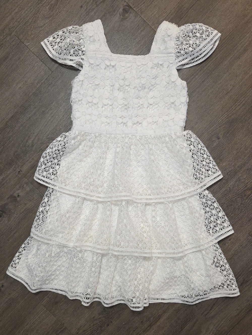 Kensie Girl • White Lace Tiered Girls' Dress